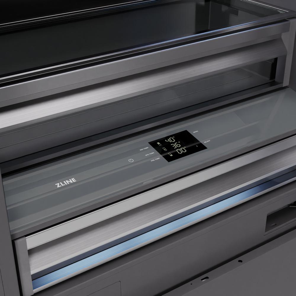 ZLINE 36 in. 19.8 cu. ft. Panel Ready Built-In Bottom Freezer Refrigerator with Water Dispenser and Ice Maker with Graphite Gray Interior (GRBIT-36) - (GRBIT36) -