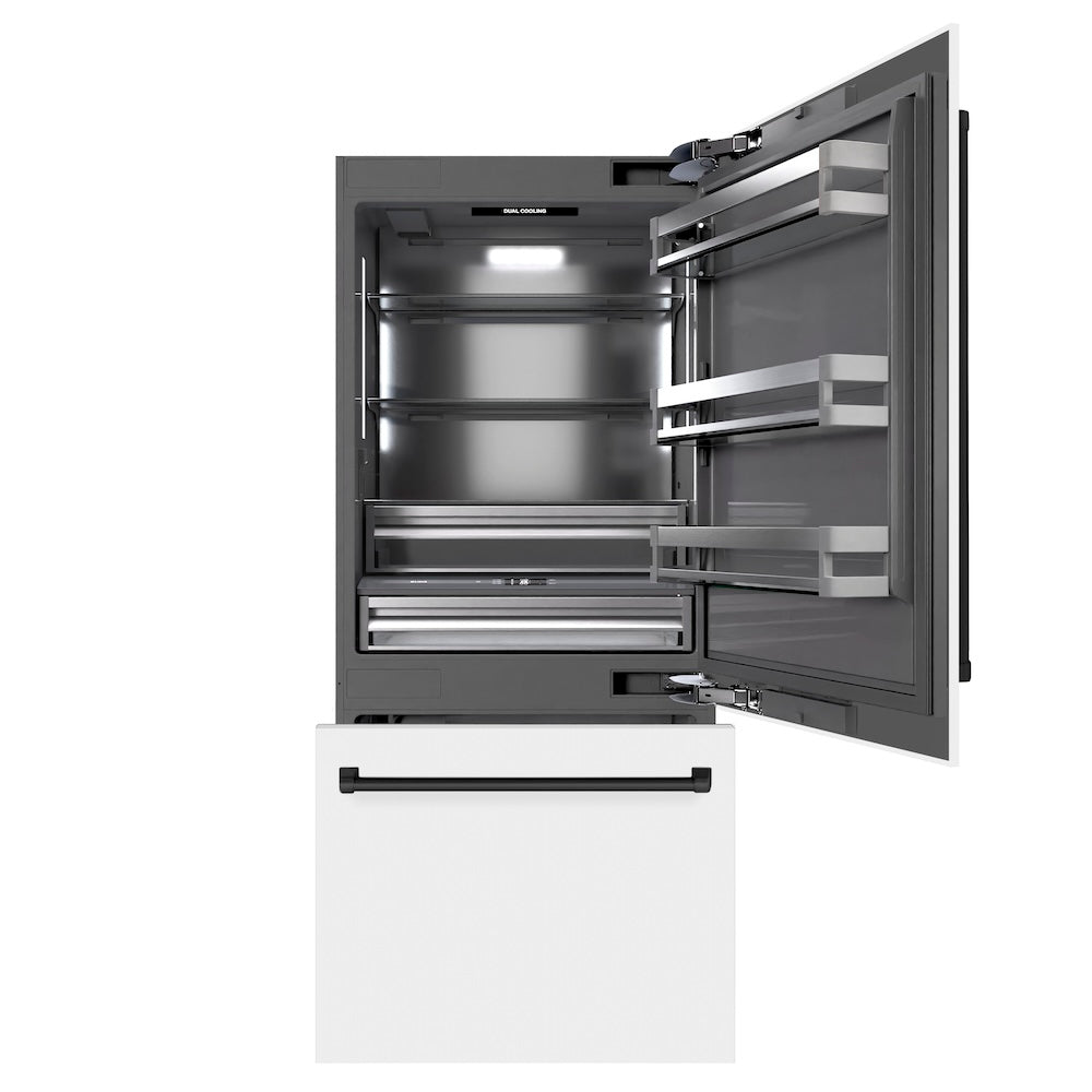 Autograph Edition 36 in. 19.8 cu. ft. Built-In Bottom Freezer Refrigerator with Water Dispenser and Ice Maker - (GRBITZWM36MB) -