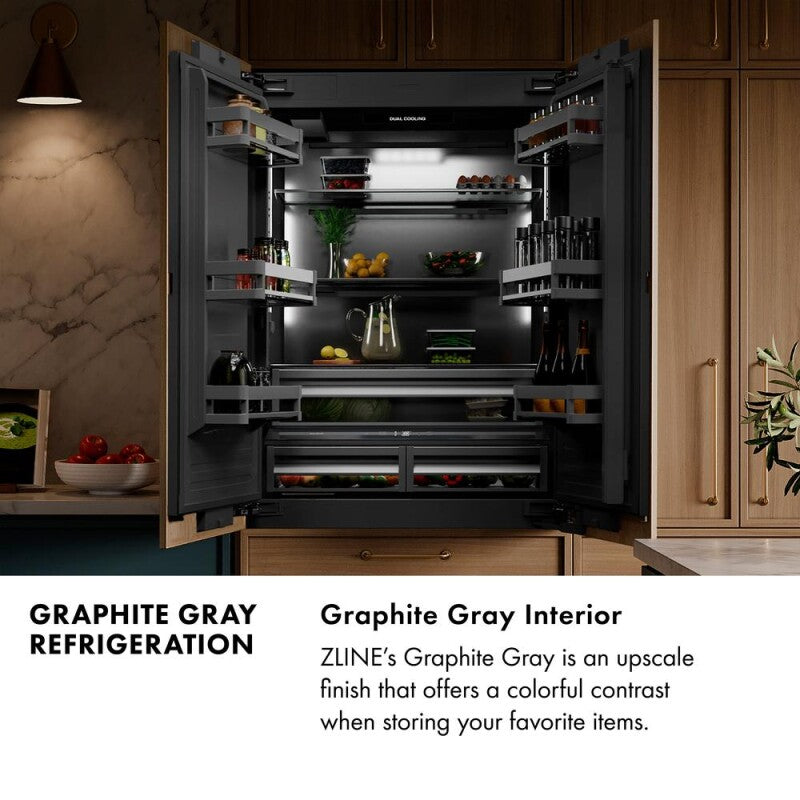 60 in. 32.2 cu. ft. French Door Built-In Bottom Freezer Refrigerator with Water Dispensers and Ice Makers - (GRBIVWM60) -
