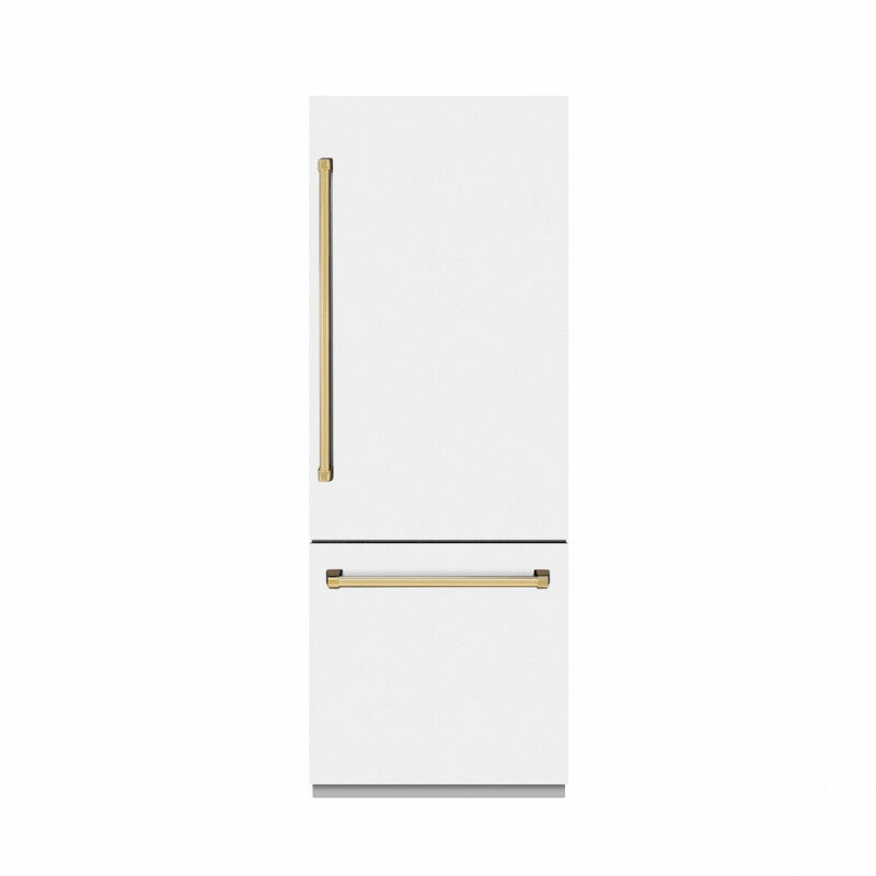 Autograph Edition 30 in. 16.1 cu. ft. Built-In Bottom Freezer Refrigerator with Water Dispenser and Ice Maker - (GRBIVZWM30G) -