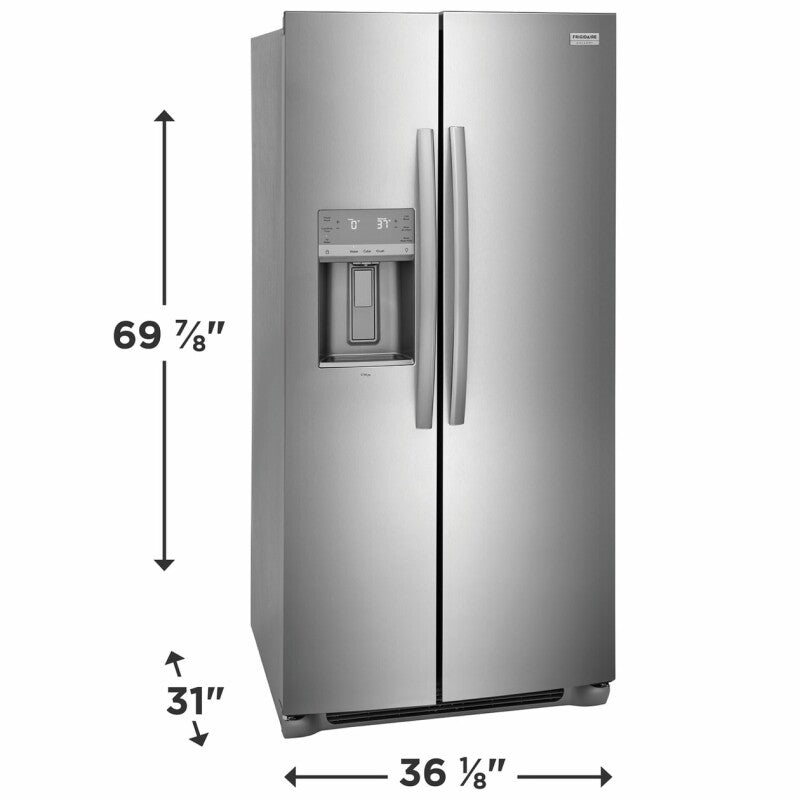 Frigidaire Gallery 22.3 Cu. Ft. 36" Counter Depth Side by Side Refrigerator - (GRSC2352AF) - FRIGIDAIRE