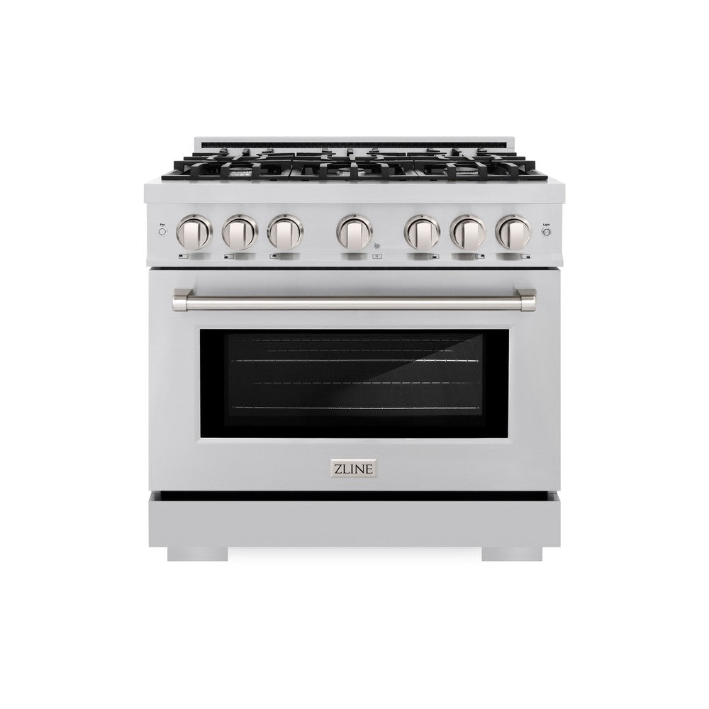 36 in. 5.2 cu. ft. Select Dual Fuel Range with 6 Burner Gas Cooktop and Electric Convection Oven - (HDR36) -