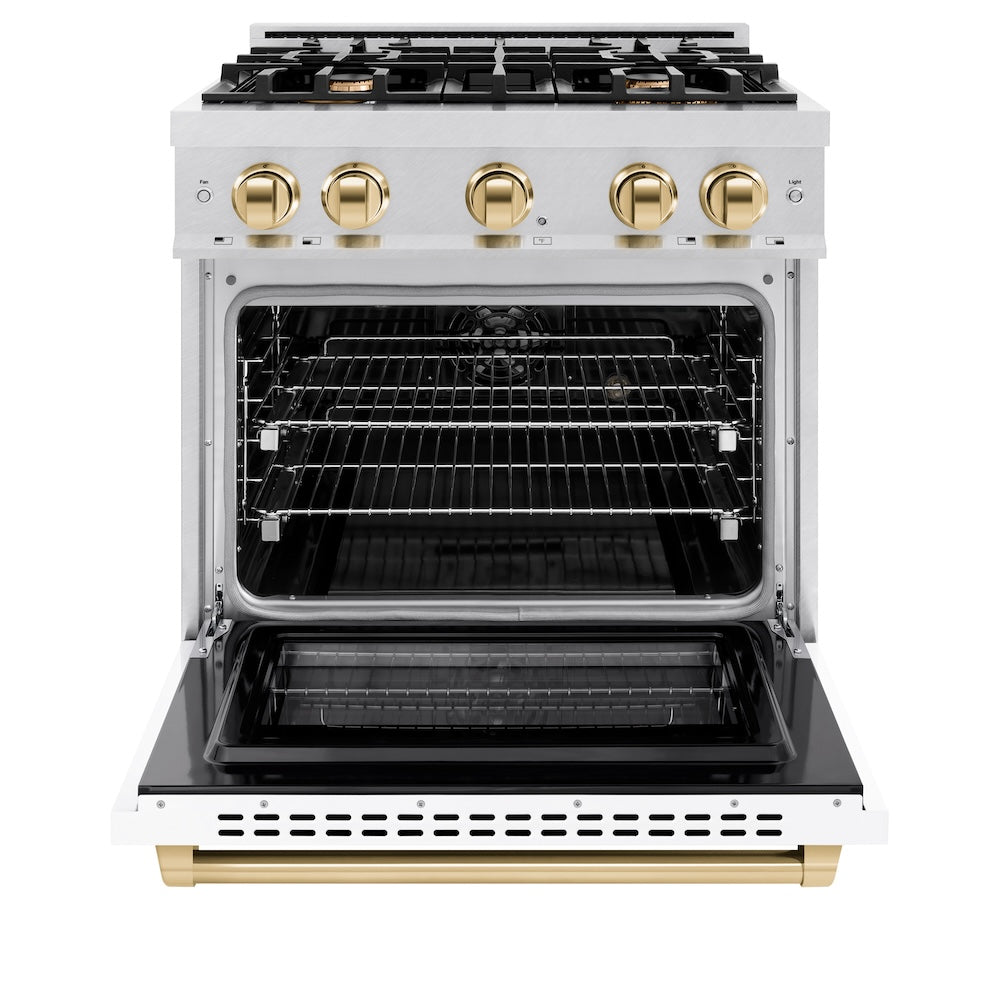 Autograph Edition 30 in. 4.2 cu. ft. Select Dual Fuel Range with 4 Burner Gas Cooktop and Electric Convection Oven - (HDRSZWM30G) -