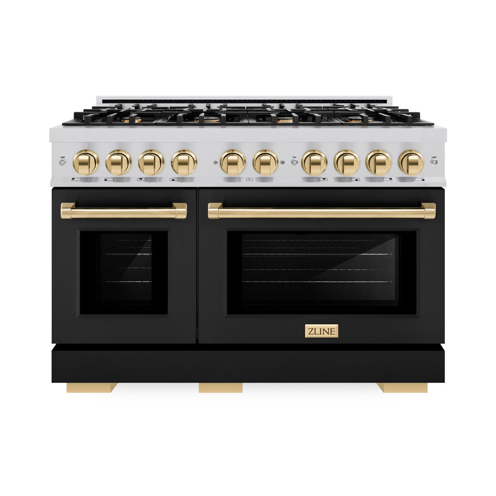 Autograph Edition 48 in. 6.7 cu. ft. Select Double Oven Dual Fuel Range with 8 Burner Gas Cooktop - (HDRZBLM48G) -