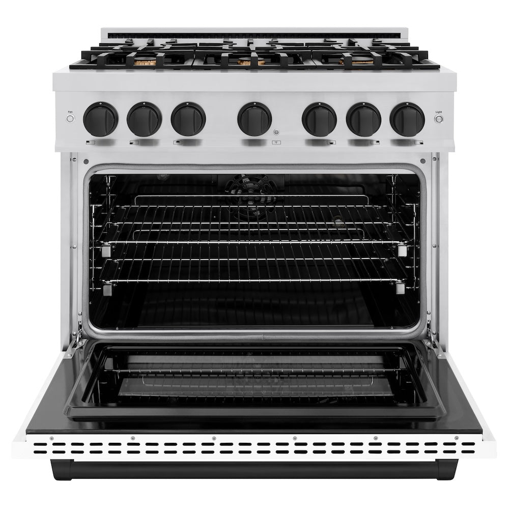 Autograph Edition 36 in. 5.2 cu. ft. Select Dual Fuel Range with 6 Burner Gas Cooktop and Electric Convection Oven - (HDRZWM36MB) -