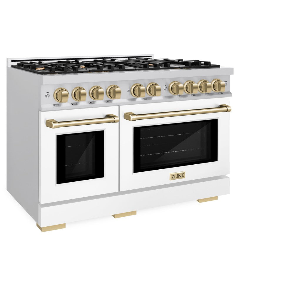 Autograph Edition 48 in. 6.7 cu. ft. Select Double Oven Dual Fuel Range with 8 Burner Gas Cooktop - (HDRZWM48CB) -