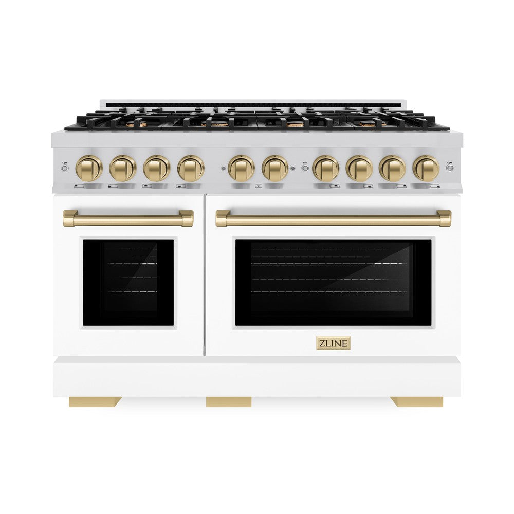 Autograph Edition 48 in. 6.7 cu. ft. Select Double Oven Dual Fuel Range with 8 Burner Gas Cooktop - (HDRZWM48CB) -