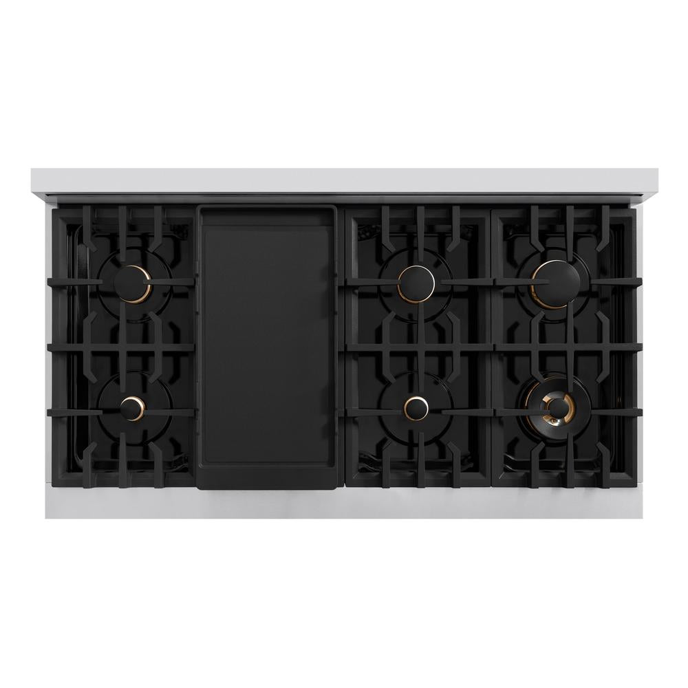 Autograph Edition 48 in. 6.7 cu. ft. Select Double Oven Dual Fuel Range with 8 Burner Gas Cooktop - (HDRZWM48CB) -