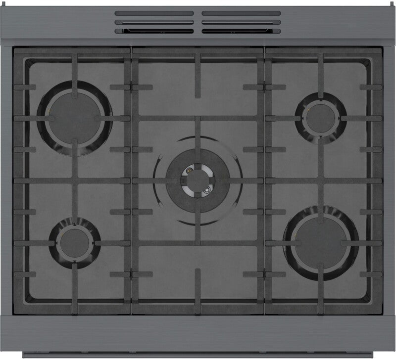 800 Series Dual Fuel Freestanding Range 30" Black Stainless Steel - (HDS8045U) - BOSCH
