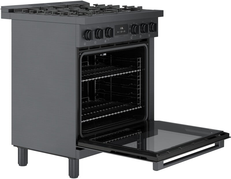 800 Series Dual Fuel Freestanding Range 30" Black Stainless Steel - (HDS8045U) - BOSCH