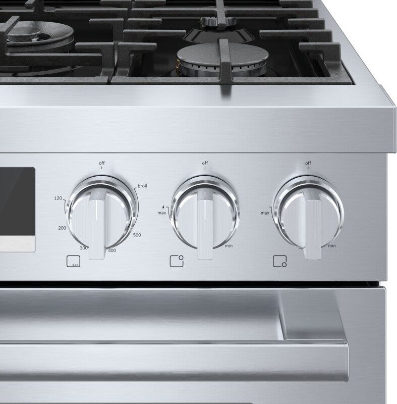 800 Series Dual Fuel Freestanding Range 30" Stainless Steel - (HDS8055U) - BOSCH