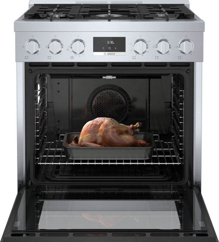800 Series Dual Fuel Freestanding Range 30" Stainless Steel - (HDS8055U) - BOSCH