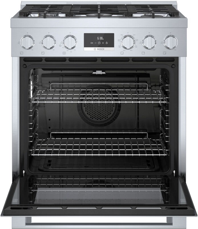 800 Series Dual Fuel Freestanding Range 30" Stainless Steel - (HDS8055U) - BOSCH