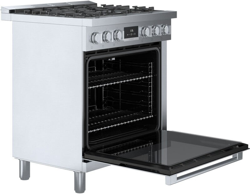 800 Series Dual Fuel Freestanding Range 30" Stainless Steel - (HDS8055U) - BOSCH