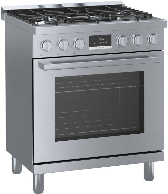 800 Series Dual Fuel Freestanding Range 30" Stainless Steel - (HDS8055U) - BOSCH