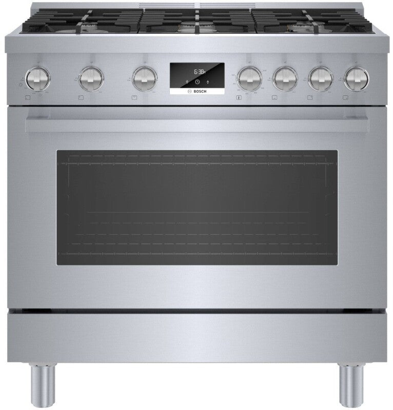 800 Series Dual Fuel Freestanding Range 36" Stainless Steel - (HDS8655U) - BOSCH