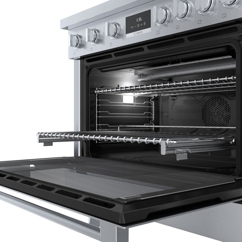 800 Series Dual Fuel Freestanding Range 36" Stainless Steel - (HDS8655U) - BOSCH