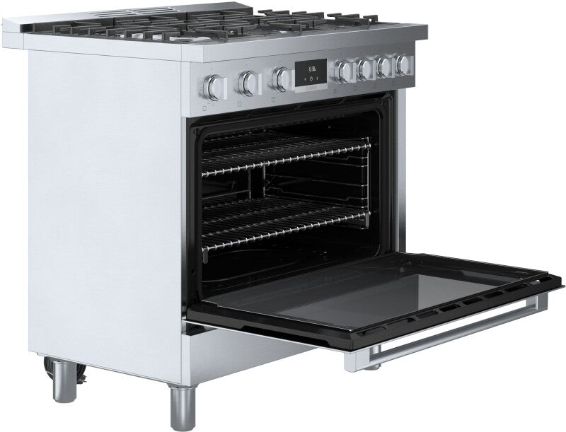 800 Series Dual Fuel Freestanding Range 36" Stainless Steel - (HDS8655U) - BOSCH