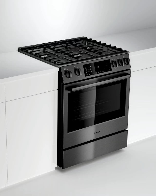 800 Series Gas Slide-in Range 30" Black - (HGI8046UC) - BOSCH