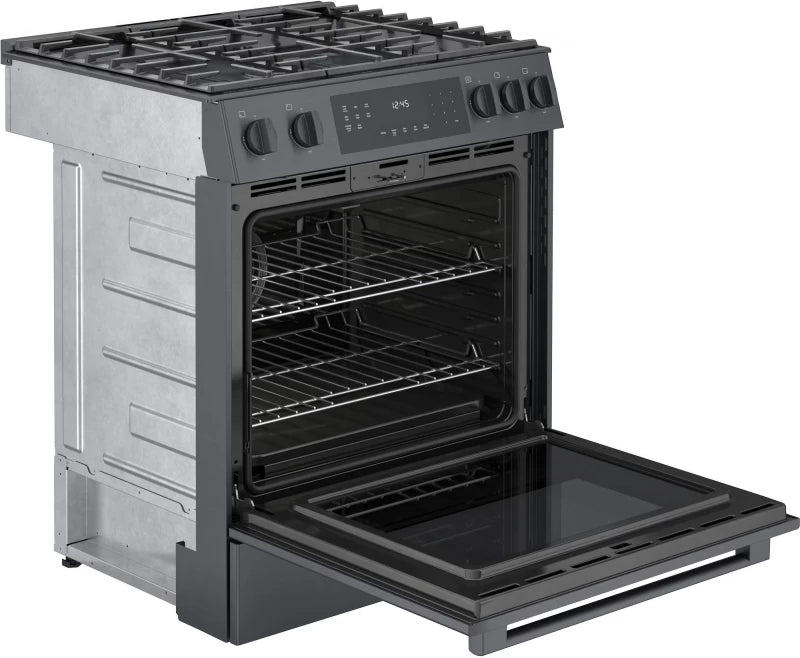 800 Series Gas Slide-in Range 30" Black - (HGI8046UC) - BOSCH