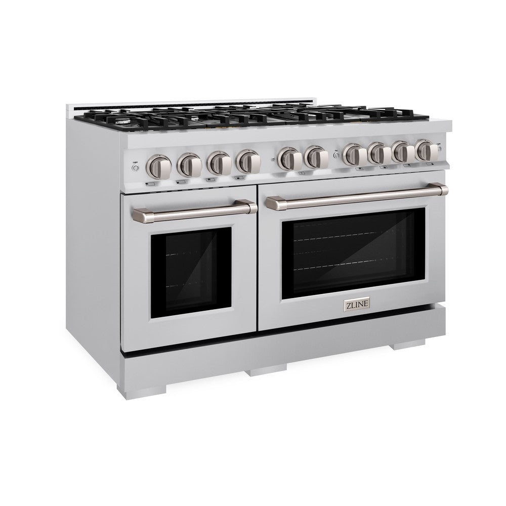 48 in. 6.7 cu. ft. Select Double Oven Gas Range with 8 Burner Cooktop - (HGR48) -