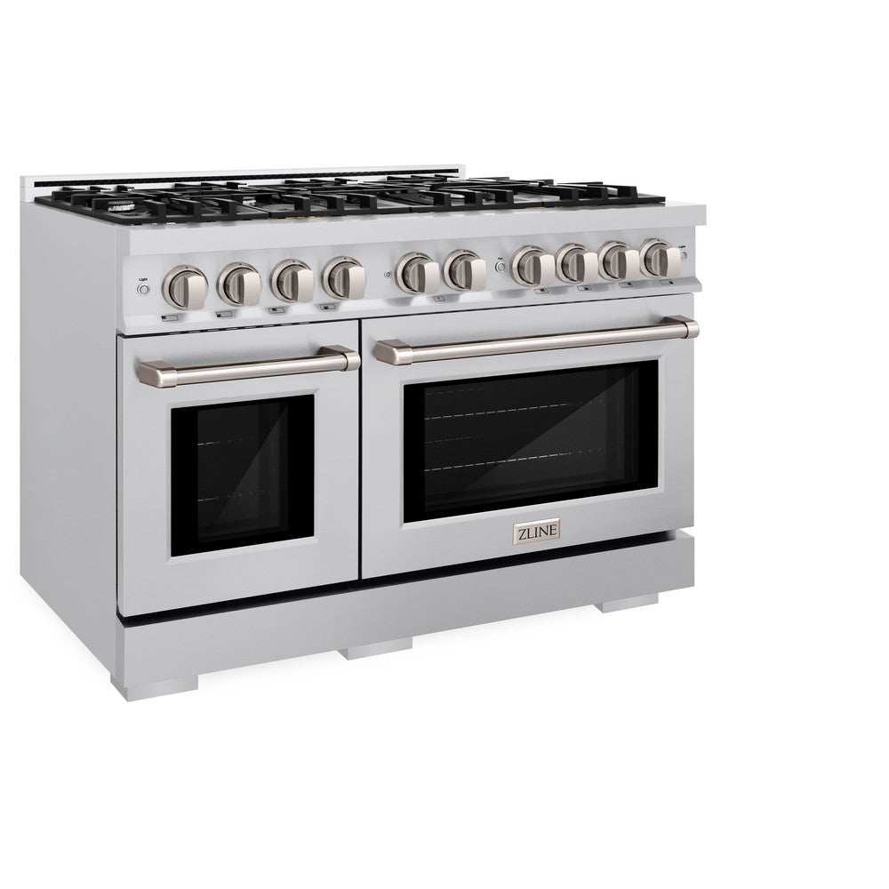 48 in. 6.7 cu. ft. Select Double Oven Gas Range with 8 Burner Cooktop - (HGR48) -