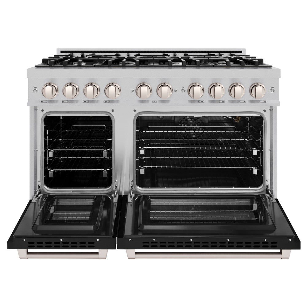 48 in. 6.7 cu. ft. Select Double Oven Gas Range with 8 Burner Cooktop - (HGRBLM48) -