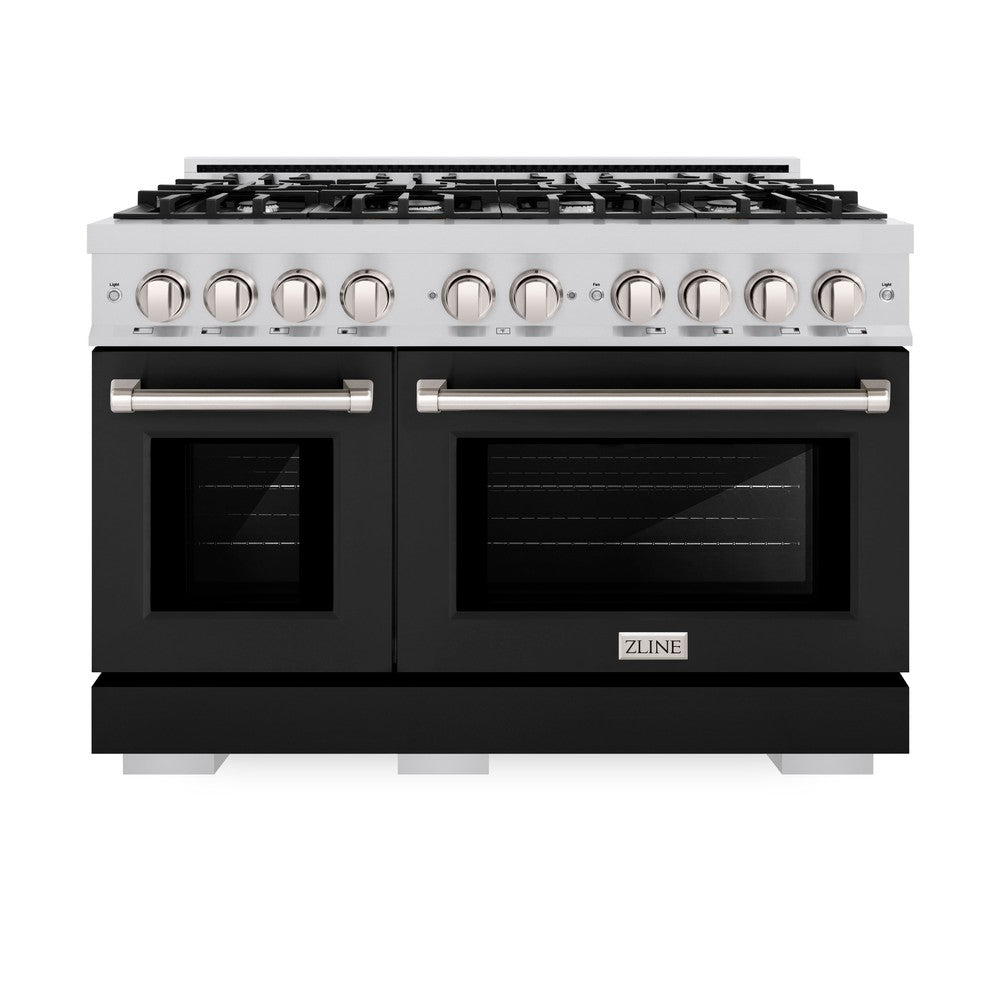 48 in. 6.7 cu. ft. Select Double Oven Gas Range with 8 Burner Cooktop - (HGRBLM48) -
