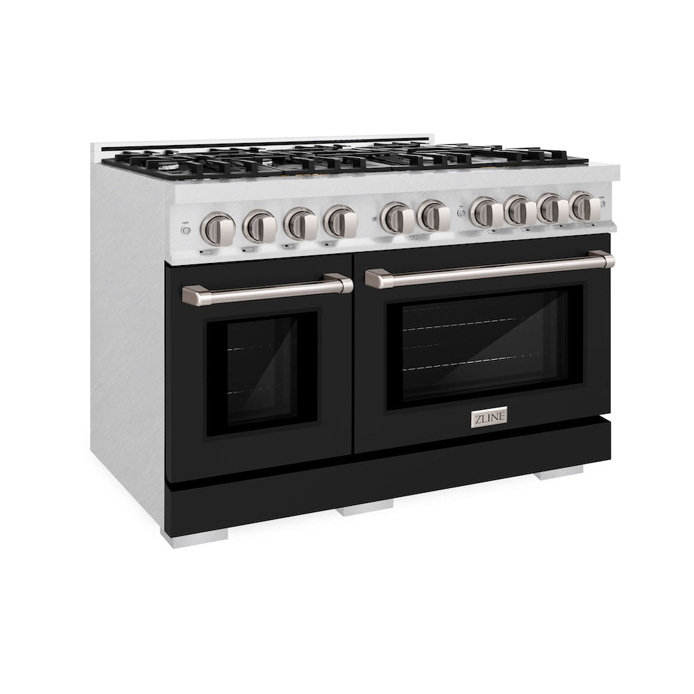 48 in. 6.7 cu. ft. Select Double Oven Gas Range with 8 Burner Cooktop - (HGRSBLM48) -