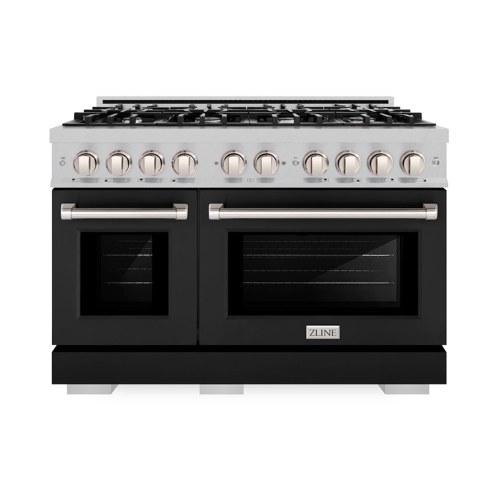 48 in. 6.7 cu. ft. Select Double Oven Gas Range with 8 Burner Cooktop - (HGRSBLM48) -