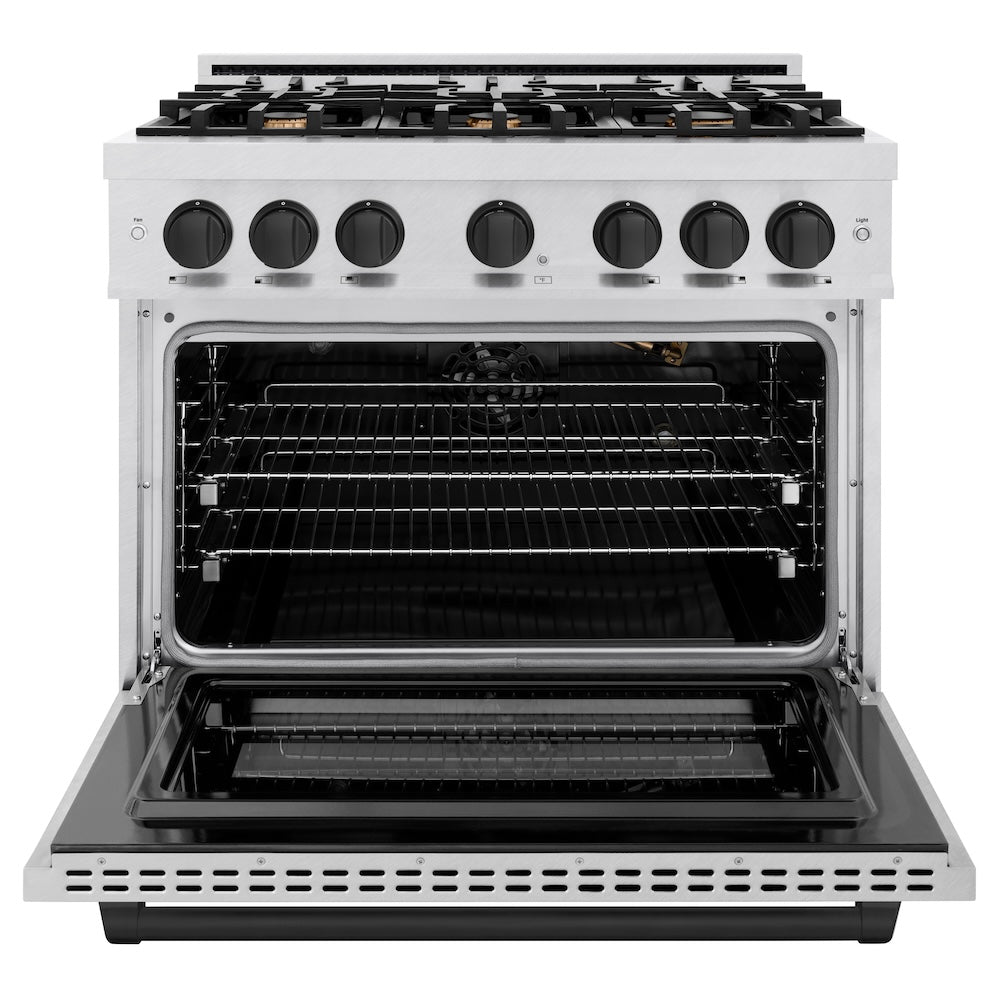Autograph Edition 36 in. 5.2 cu. ft. Select Gas Range with 6 Burner Cooktop and Convection Gas Oven - (HGRSZ36MB) -