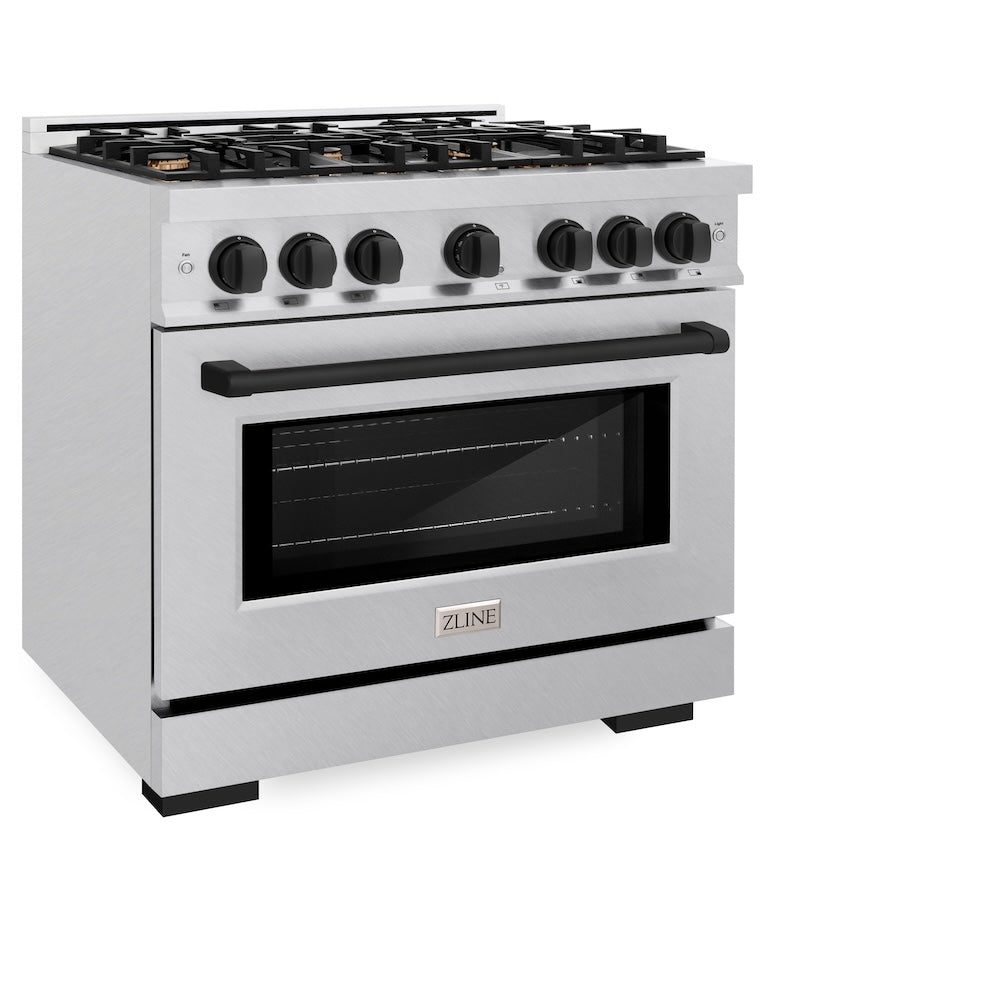 Autograph Edition 36 in. 5.2 cu. ft. Select Gas Range with 6 Burner Cooktop and Convection Gas Oven - (HGRSZ36MB) -