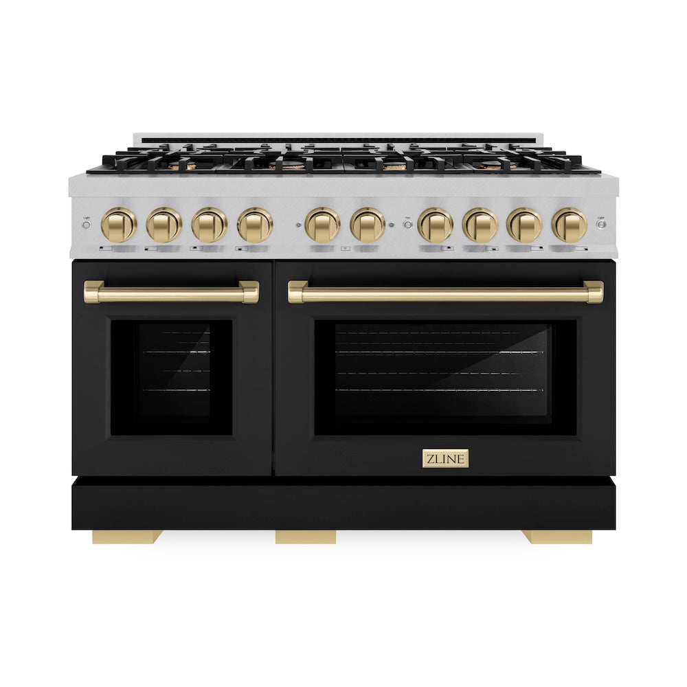 Autograph Edition 48 in. 6.7 cu. ft. Select Double Oven Gas Range with 8 Burner Cooktop - (HGRSZBLM48CB) -