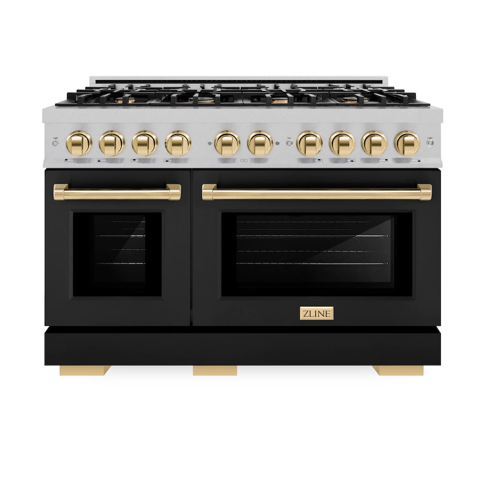 Autograph Edition 48 in. 6.7 cu. ft. Select Double Oven Gas Range with 8 Burner Cooktop - (HGRSZBLM48G) -