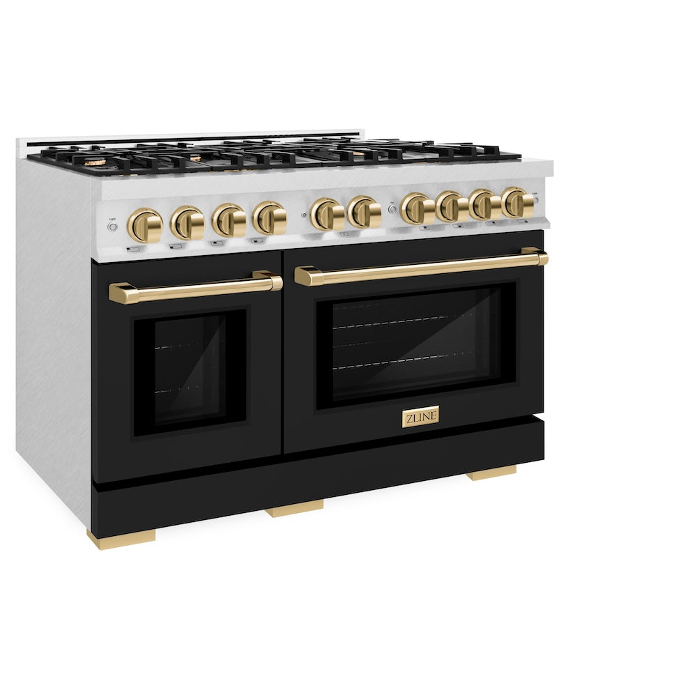 Autograph Edition 48 in. 6.7 cu. ft. Select Double Oven Gas Range with 8 Burner Cooktop - (HGRSZBLM48G) -