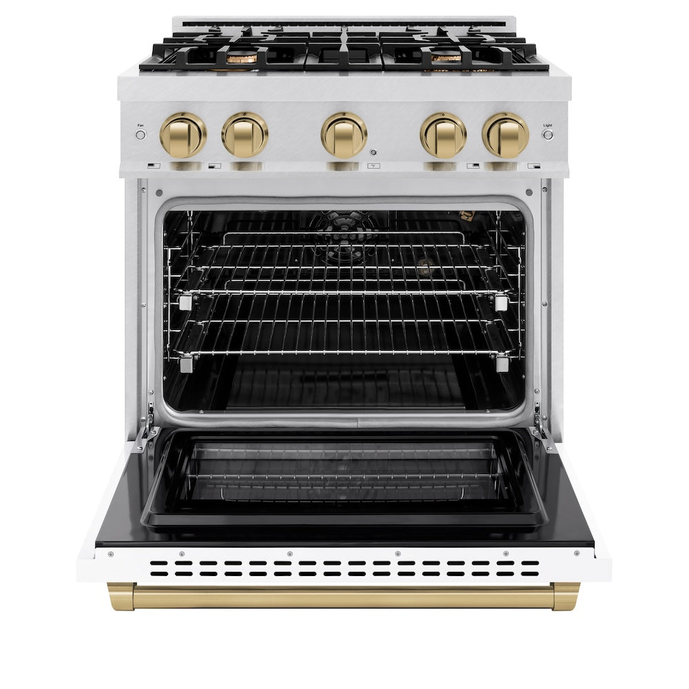 Autograph Edition 30 in. 4.2 cu. ft. Select Gas Range with 4 Burner Cooktop and Convection Gas Oven - (HGRSZWM30CB) -