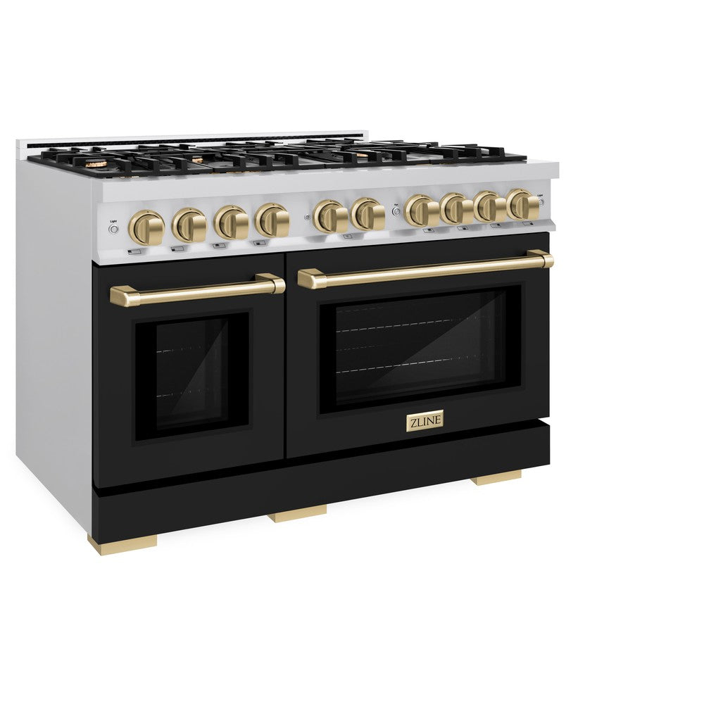 Autograph Edition 48 in. 6.7 cu. ft. Select Double Oven Gas Range with 8 Burner Cooktop - (HGRZBLM48CB) -