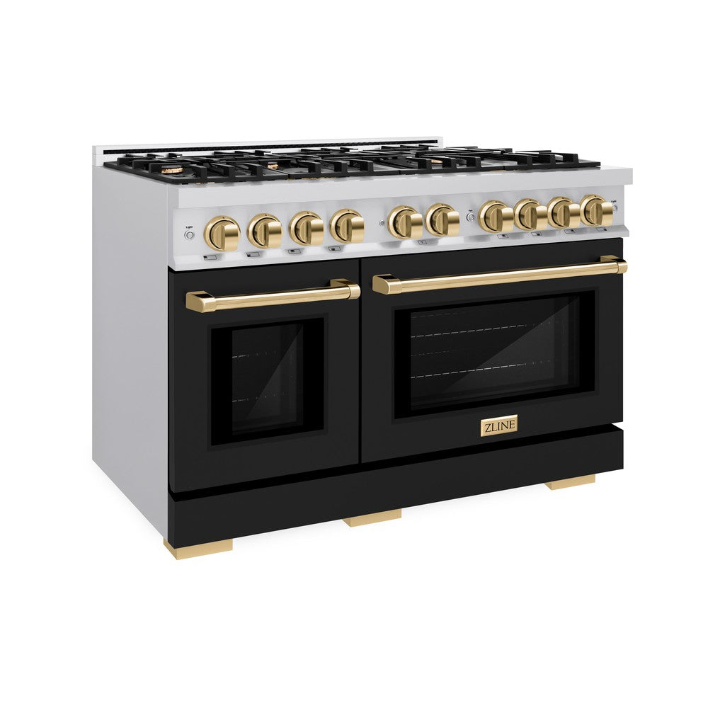 Autograph Edition 48 in. 6.7 cu. ft. Select Double Oven Gas Range with 8 Burner Cooktop - (HGRZBLM48G) -