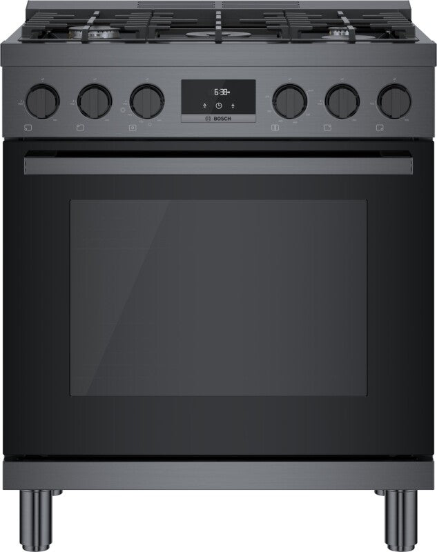800 Series Gas Freestanding Range 30" Black Stainless Steel - (HGS8045UC) - BOSCH