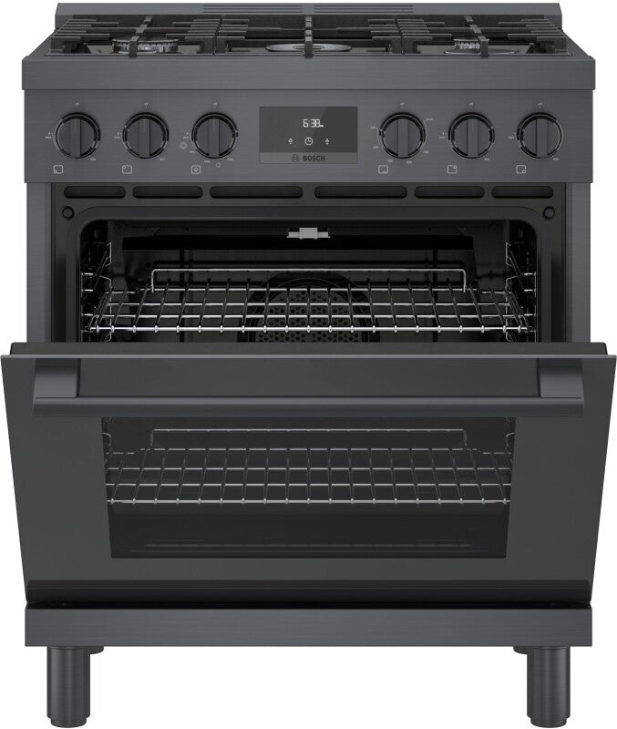 800 Series Gas Freestanding Range 30" Black Stainless Steel - (HGS8045UC) - BOSCH