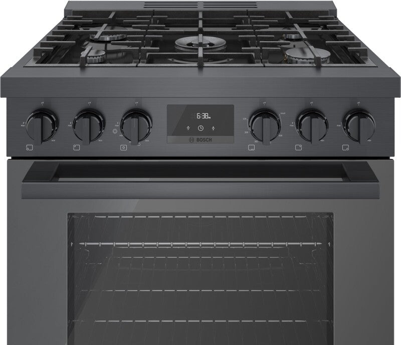 800 Series Gas Freestanding Range 30" Black Stainless Steel - (HGS8045UC) - BOSCH