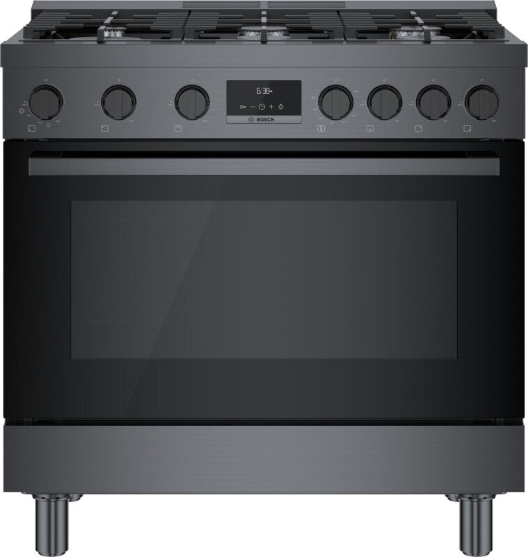 800 Series Gas Freestanding Range 36" Black Stainless Steel - (HGS8645UC) - BOSCH