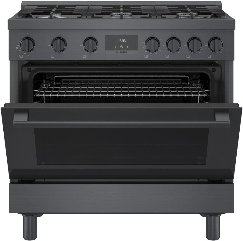 800 Series Gas Freestanding Range 36" Black Stainless Steel - (HGS8645UC) - BOSCH