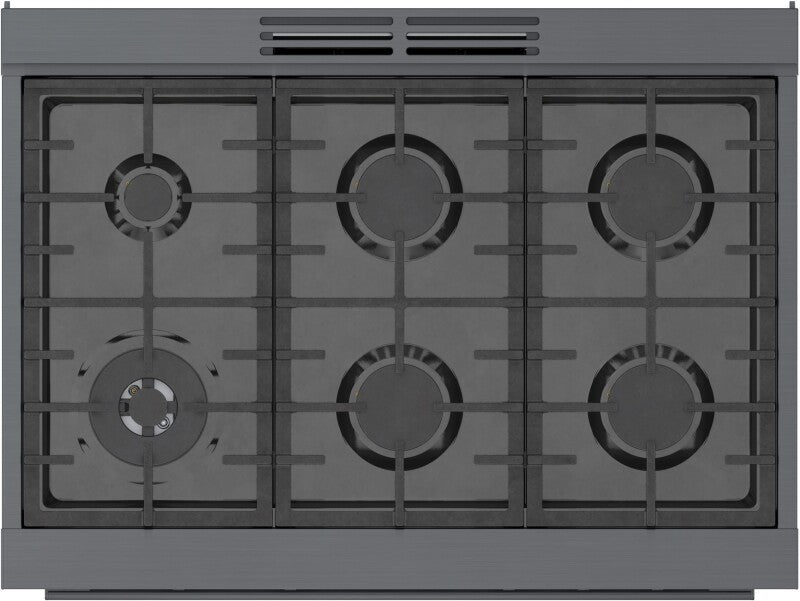 800 Series Gas Freestanding Range 36" Black Stainless Steel - (HGS8645UC) - BOSCH