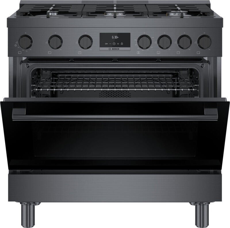800 Series Gas Freestanding Range 36" Black Stainless Steel - (HGS8645UC) - BOSCH