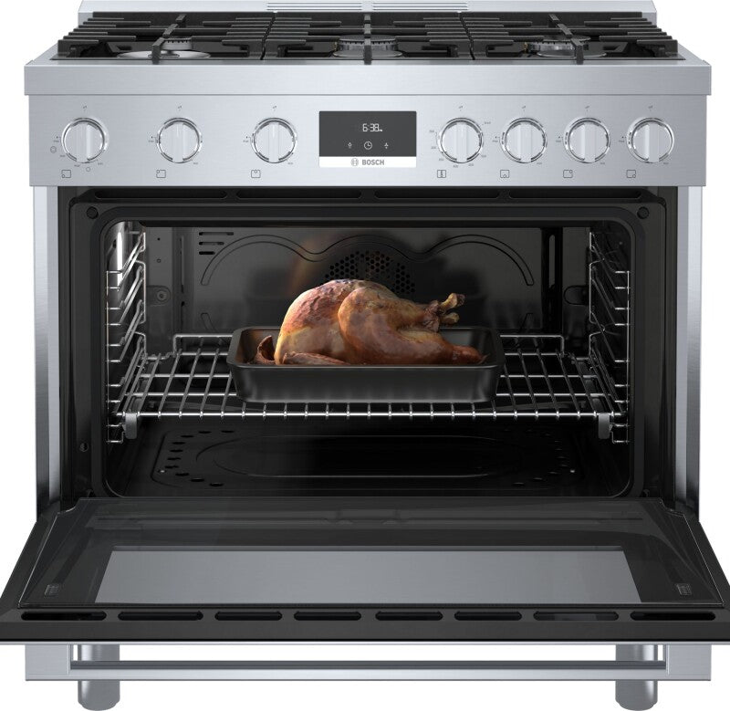 800 Series Gas Freestanding Range 36" Stainless Steel - (HGS8655UC) - BOSCH