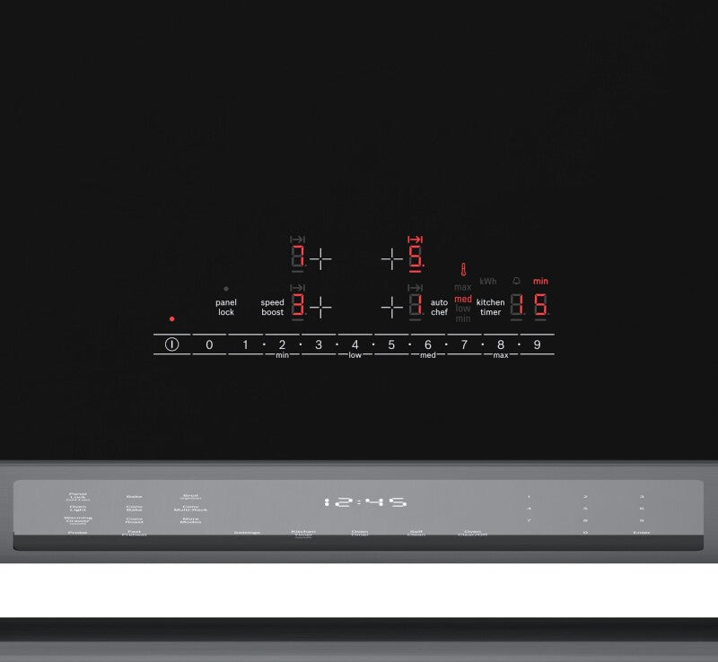 800 Series Induction Slide-in Range 30" Black Stainless Steel - (HII8047U) - BOSCH