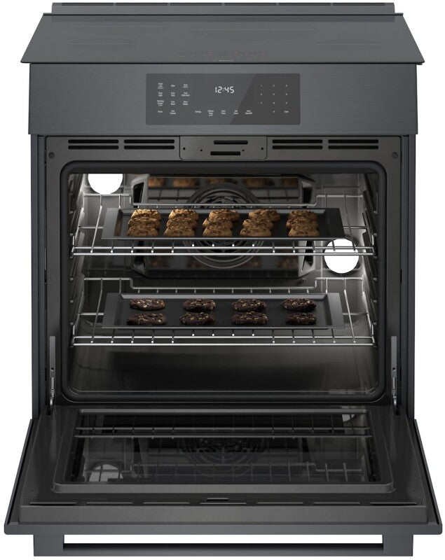 800 Series Induction Slide-in Range 30" Black Stainless Steel - (HII8047U) - BOSCH