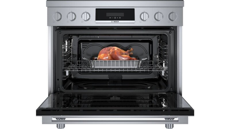 800 Series Induction freestanding range 36" Stainless Steel - (HIS8655U) - BOSCH