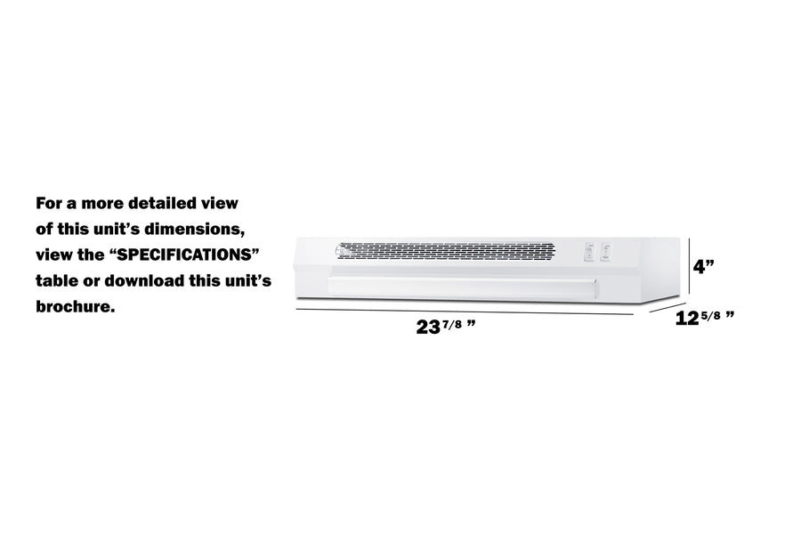 24" Wide Under Cabinet Range Hood (PTC) - (HRTX24WPTC)
